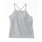 キャミソール ラメバッククロスキャミソール/カップ付き
