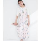 ワンピース ガーデンフラワー柄フレアキャミワンピース