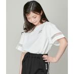 tシャツ 「コットン100%」そでチュール切替ネックあき短丈T キッズ 子供服 女の子