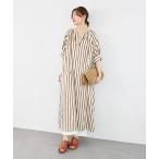 ワンピース ストライプVネックワンピース