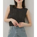 tシャツ シャーリングパイピングカットトップ レディース