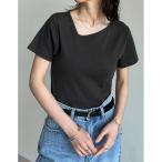tシャツ スムースカットソーアシンメトリーネックトップス レディース