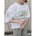 tシャツ プリントアソートパフスリーブカットソー レディース