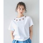 tシャツ 2025春夏新作 ハートカットワークTシャツ レディース