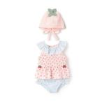 水着 「SWIM」キャップつきフルーツ総柄ビキニ キッズ 子供 女の子