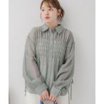 ブラウス シャツ シアーギャザーSH レディース