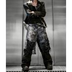 ショッピングダメージ ジーンズ 「RICH」Smoke Denim Layered Jeans / 「リッチ」ダメージレイヤードデニムパンツ メンズ レディース