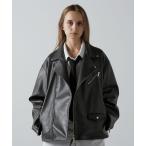 「CLEL」 ライダースジャケット S チャコールグレー メンズ