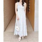 ワンピース 2Wayフリル花柄シャーリングワンピース