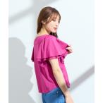 tシャツ 「手洗い可」フリル袖カットソー レディース