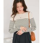 ショッピングボーダー ニット セーター チクチクしないウールブレンドボートネックリブニット レディース
