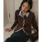 カーディガン シャツレイヤード風カーディガン レディース