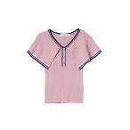 tシャツ Big Collar Summer Knit Top レディース