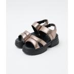 サンダル BLUE/パフィクッションサンダル レディース