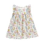 ワンピース 袖フリル後ろオープンハート花柄ワンピース(90~130cm) キッズ 子供服 男の子 女の子