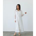 ショッピングシャツワンピース ワンピース ミックスレースシャツワンピース 「低身長・小柄女性」