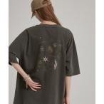 tシャツ ヴィンテージライク ピグメント加工 フラワーグラフィックプリント オーバーサイズ半袖Tシャツ レディース メンズ