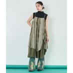 ワンピース 柄ペイントレイヤード�