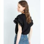 tシャツ フリルフレンチスリーブプルオーバー レディース