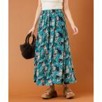 スカート ボタニカル柄 レーヨン タ
