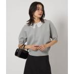 ニット セーター 襟レース 2WAY 5分袖 プルオーバー ニット  -ウォッシャブル- レディース