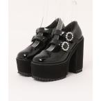 パンプス Mafmof(マフモフ)厚底ダブルバックルベルトシューズ