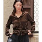 カーディガン シアーベロアカーディガン レディース