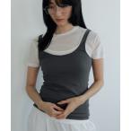 タンクトップ ノースリーブ Sheer Layered Tanktop レディース