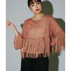 tシャツ フリンジヘムガーゼブラウス レディース