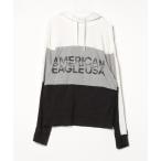 「American Eagle」 プルオーバーパーカー S グレー レディース