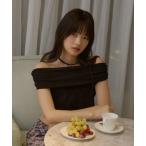 「GIUNON」 半袖ニット FREE ブラック レディース