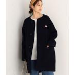 「DANTON」 ノーカラーコート 38 ネイビー レディース