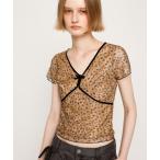 tシャツ V/N VELOURS TAPE LACE TOPS ヴイネック ベロア テープ レース トップス 夏服 半袖 レディース