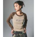 ショッピングbaby tシャツ BI COLOR RHINESTONE LOGO RAGLAN L/S BABY TEE レディース