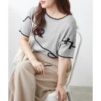 ニット セーター ケーブルコード刺繍入りプルオーバー レディース