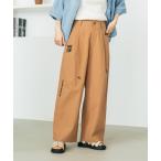 パンツ コットンタック刺繍ワイドパンツ レディース
