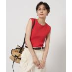 tシャツ アイレット リブ クロップド ノースリーブ Tシャツ レディース