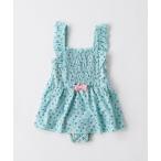 水着 「marie claire_マリ・クレール」キッズ小花シャーリングAライン水着 キッズ 子供 女の子