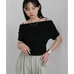 tシャツ ドレープオフショルハーフスリーブトップス レディース