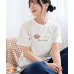 パジャマ ルームウェア 綿100%3連犬さがら刺繍半袖Tシャツ レディース