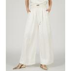 パンツ フラワービジューサテンイージーパンツ / Flower Beaded Satin Easy Pants レディース