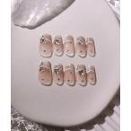 ネイルチップ ネイルシール 3D水光ネイルナチュラルフレンチVカットワンホンバレリーナネイルチップ