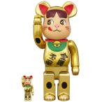 フィギュア BE@RBRICK 招き猫 ペコちゃん 金運 ダブル小判 金メッキ 100% & 400%