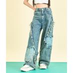 パンツ バタフライ ワッペン ワイド