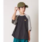 tシャツ 「PAIRMANON STREET」キツネ ベア 刺繍 ラグランTシャツ キッズ 子供服 男の子 女の子
