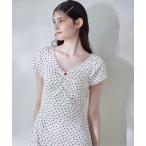 ワンピース Back open print cut dress