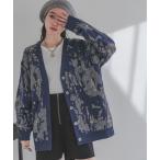 「JEANASIS」 ニットカーディガン FREE ネイビー レディース