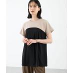 tシャツ 「接触冷感・UVカット」ビスチェドッキング風チュニック レディース