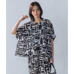 ブラウス シャツ 麻調ボイルプリントブラウス「洗濯機で洗える」 レディース