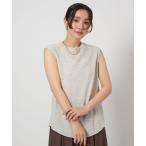 tシャツ 「WEB限定」「at ease」ワッフル ノースリーブ Tシャツ レディース